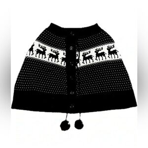 Pol sweater skirt medium button up moose deer elk folk ski mountain